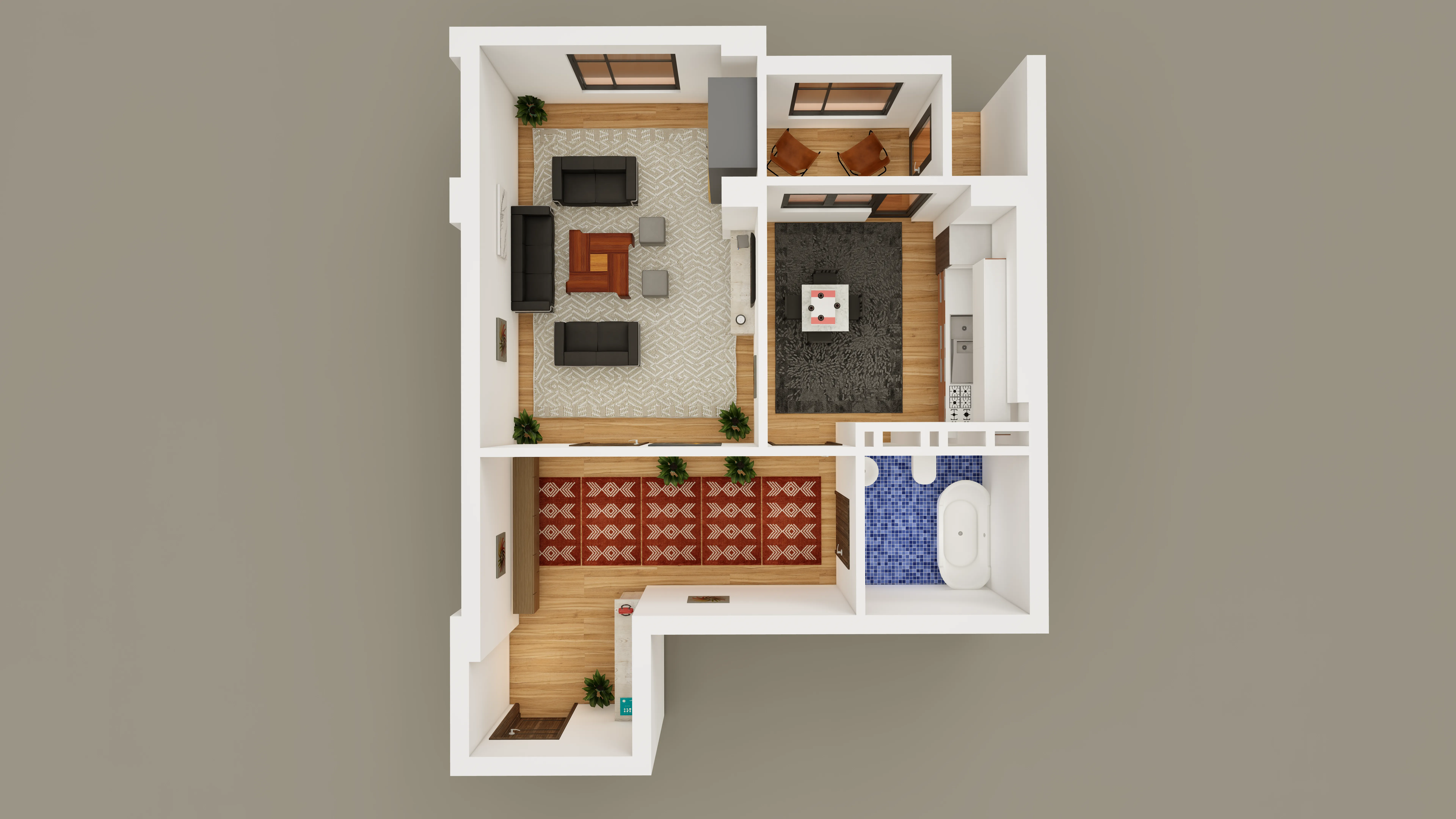 1-комнатная квартира 53.6 м²