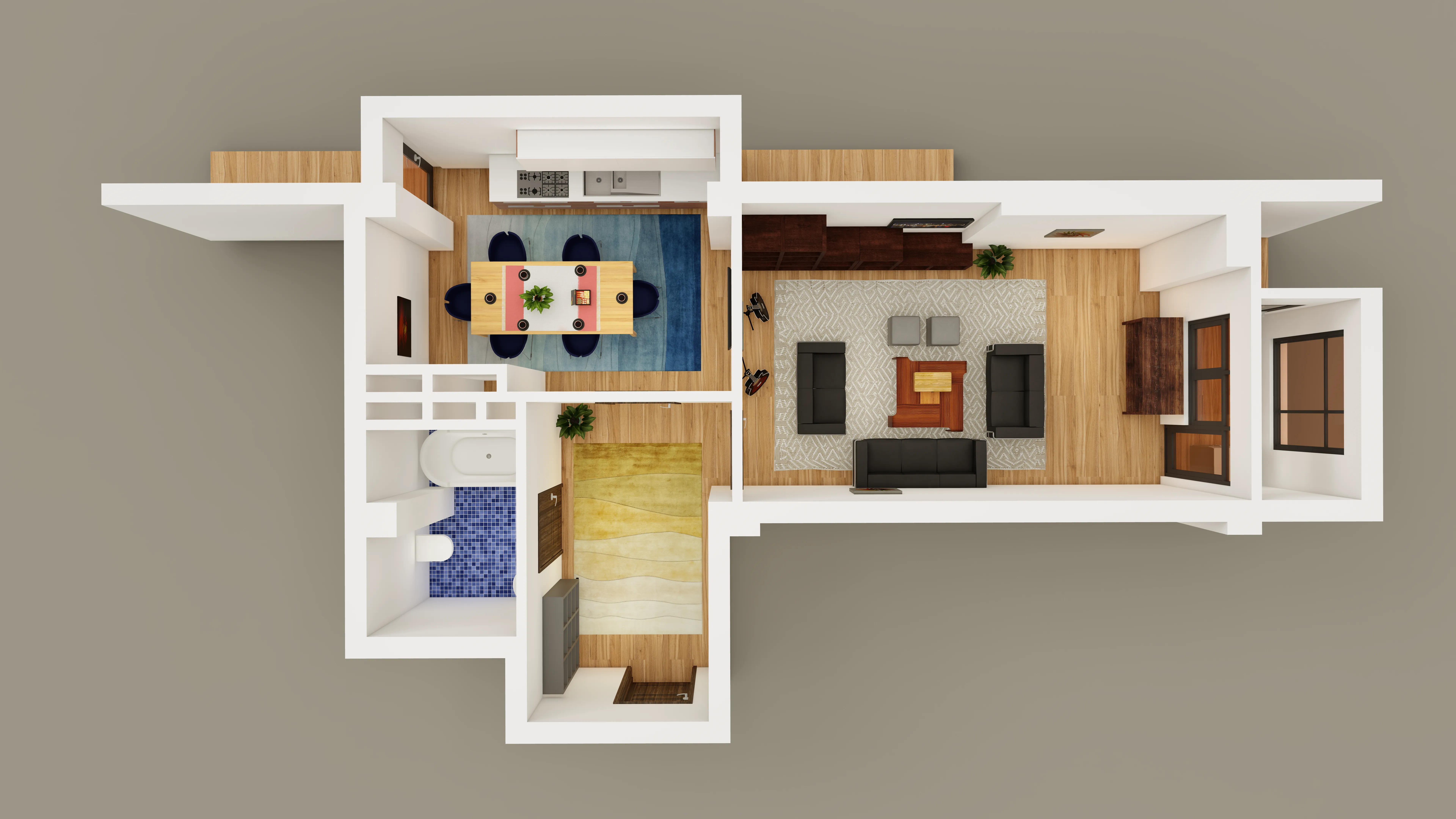 1-комнатная квартира 54.3 м²