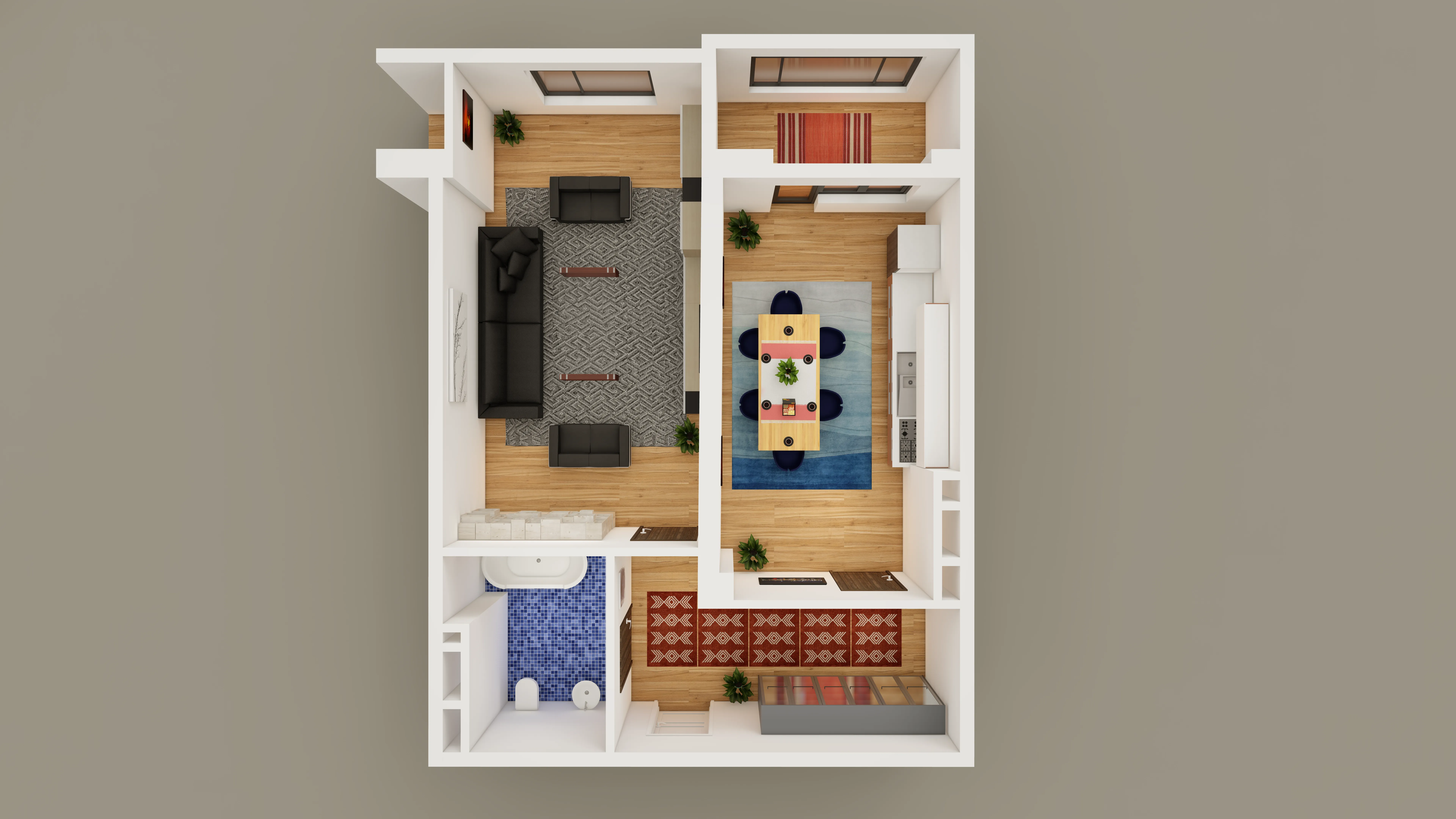 1-комнатная квартира 64.8 м²